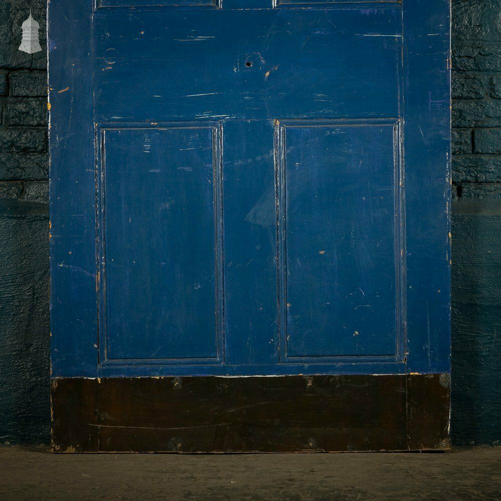 Pine Panelled Door, 4 Panel Blue Painted Front Door photo Home Fixtures