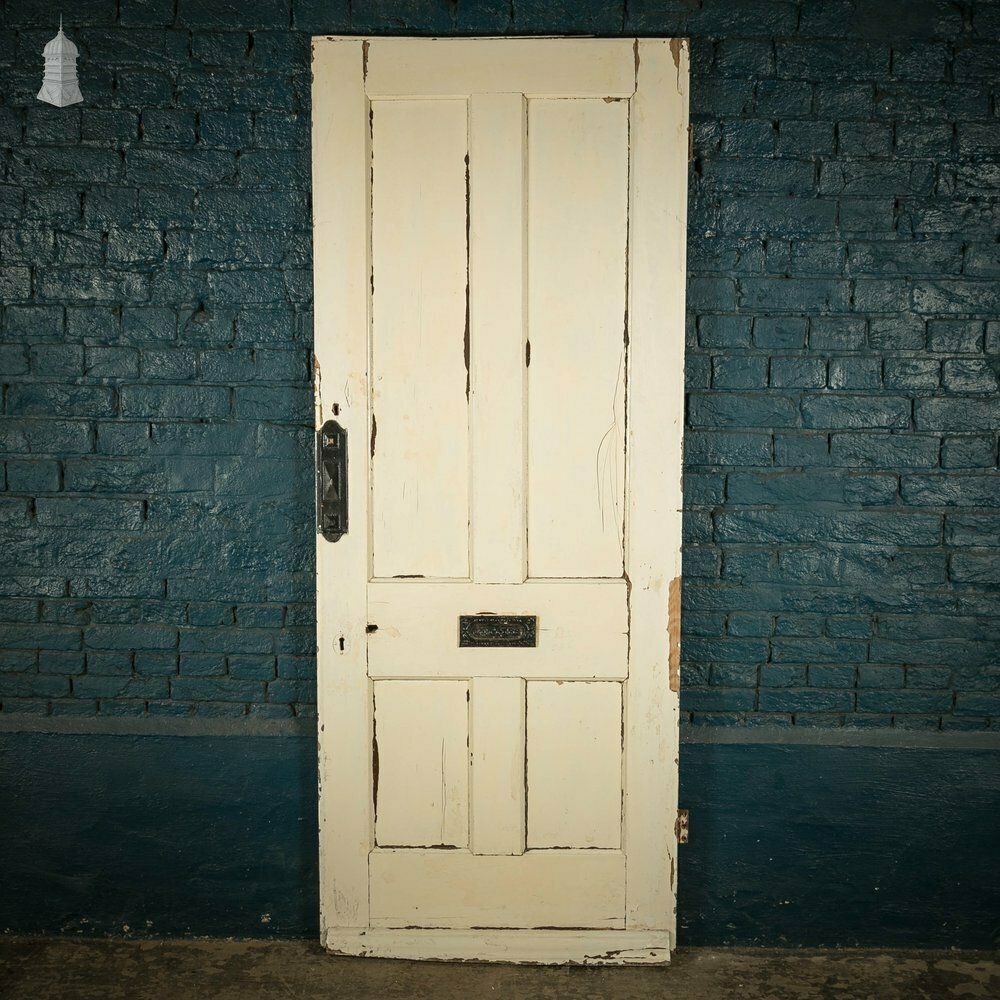 Pine Panelled Door, 4 Panel White Painted Front Door