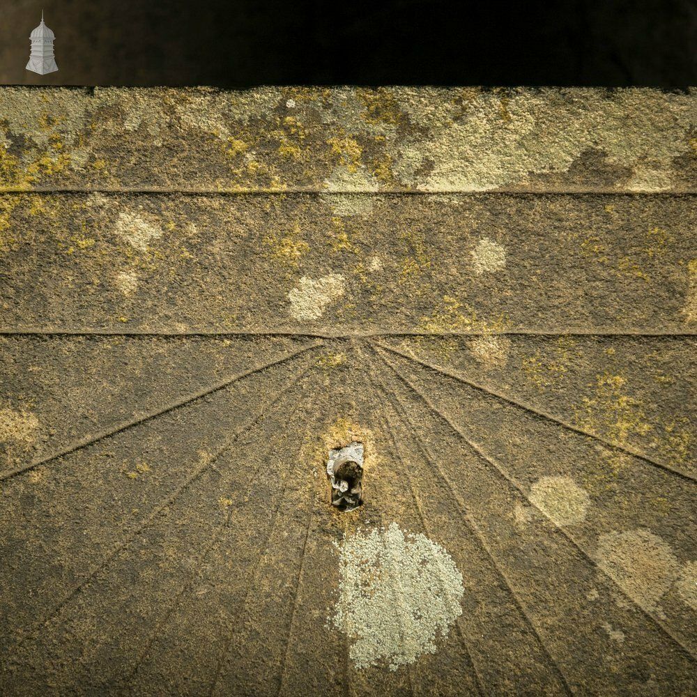 Vertical Sundial Base, 19th C Sandstone Wall Sun Dial – “I Do Not Count The Hours Unless They Are Clear”. photo Home Decor