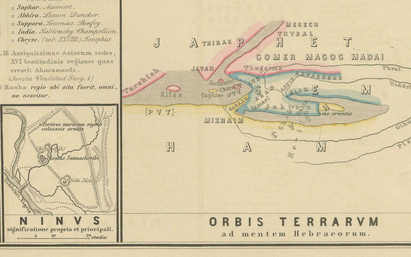 The World In The Assyrian Empire's Era: A Historical Map, Published In 1880 photo for sale