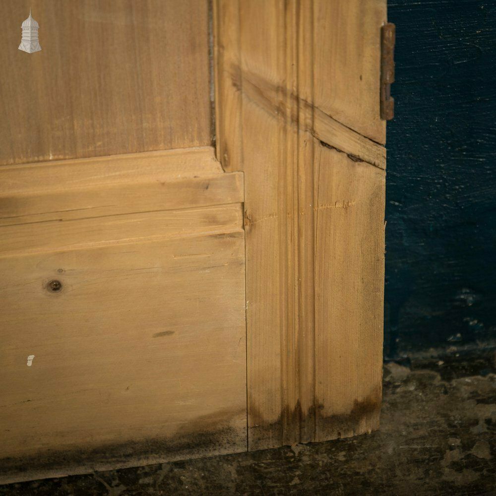 Glazed Pine Door, 5 Panel 19th C With Textured ‘Autumn Leaf’ Style Glazing photo vinterior