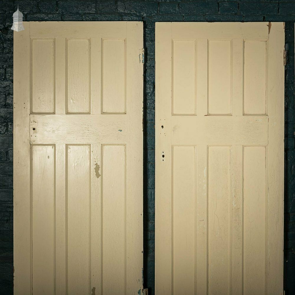 Pine Panelled Door, 6 Panel White Painted Set Of 5 photo furniture