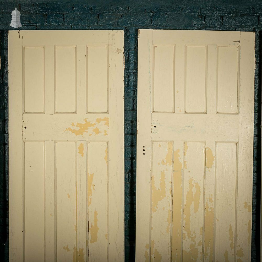 Pine Panelled Door, 6 Panel White Painted Set Of 5 photo Home Fixtures