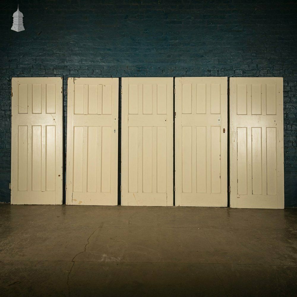photo buy Pine Panelled Door, 6 Panel White Painted Set Of 5