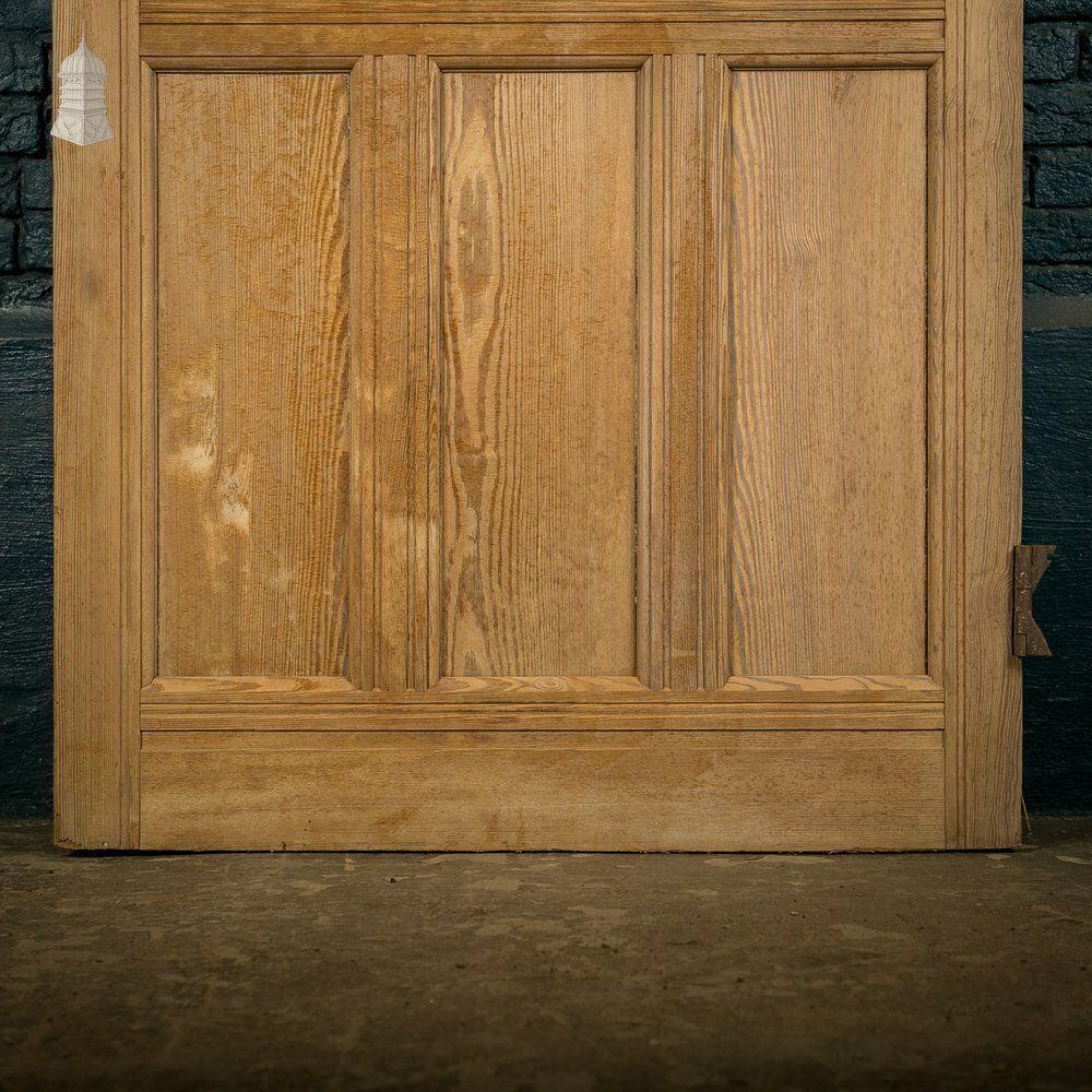 Glazed Pine Door, 7 Panel Pitch Pine, Top Panel Glazed With Wired Glass photo 360.0