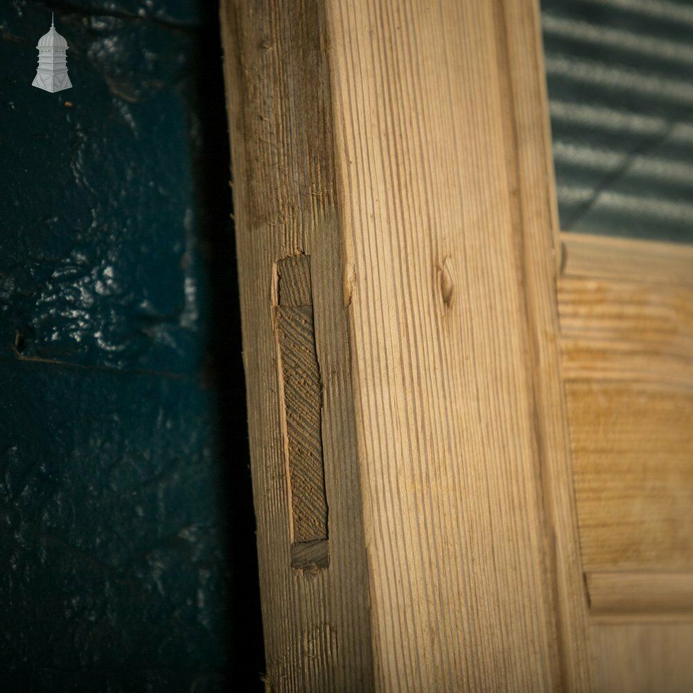 Glazed Pine Door, 7 Panel Pitch Pine, Top Panel Glazed With Wired Glass photo buy
