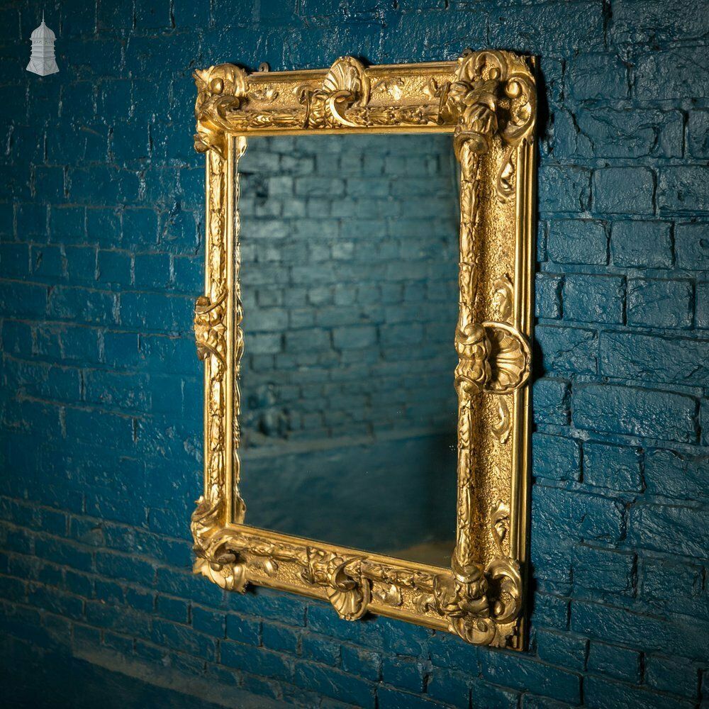 Gilt Framed Mirror, Early 19th C Venetian Carved Wood