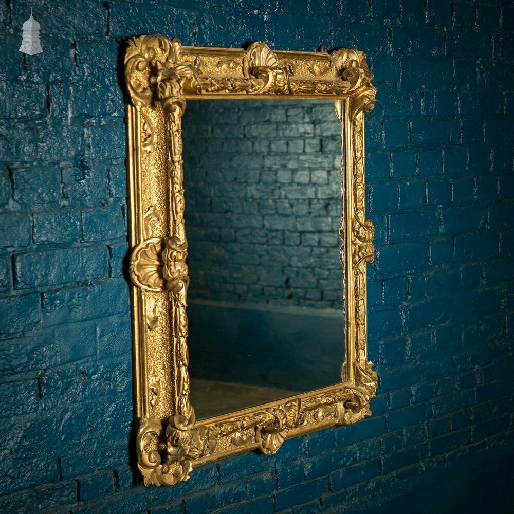 Gilt Framed Mirror, Early 19th C Venetian Carved Wood photo for sale