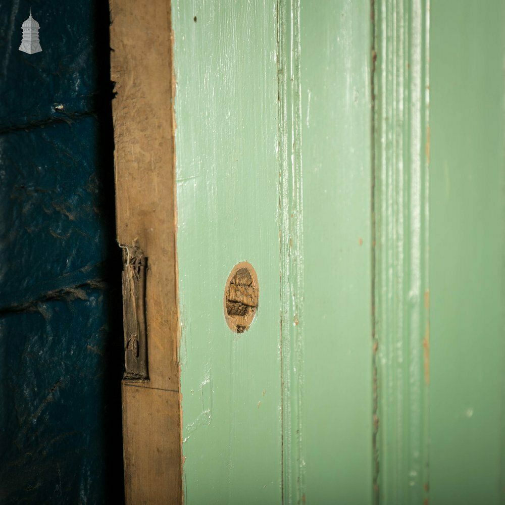 Home Fixtures Pine Paneled Door, 4 Panel Green Painted photo