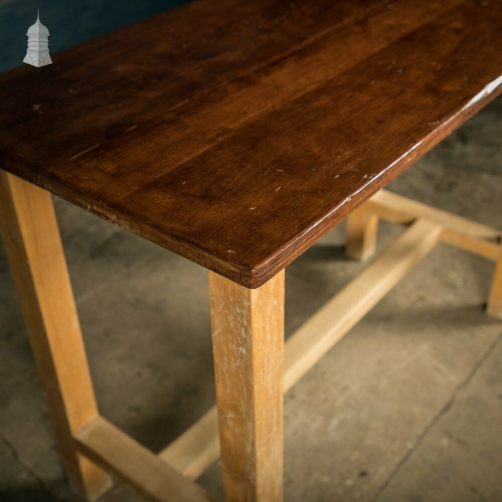 School Workbench Table, Mid Century Beech And Iroko Science Laboratory photo for sale