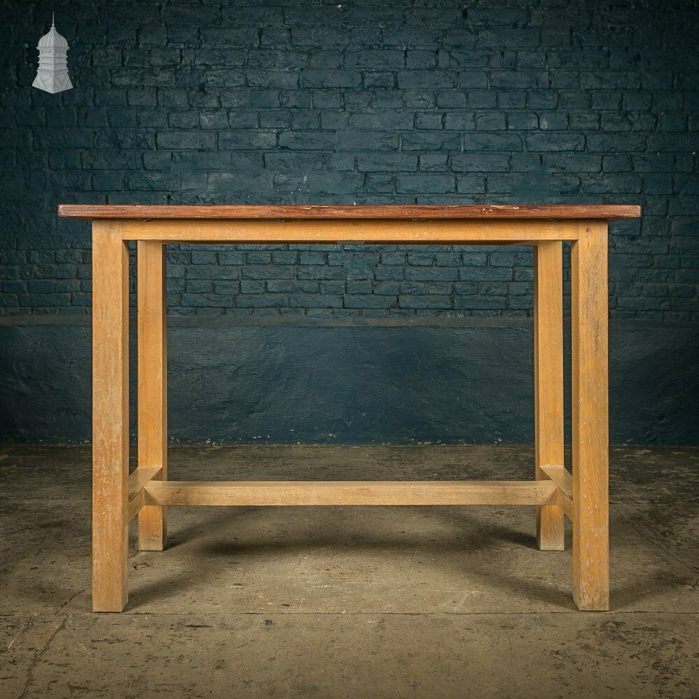 photo for sale School Workbench Table, Mid Century Beech And Iroko Science Laboratory