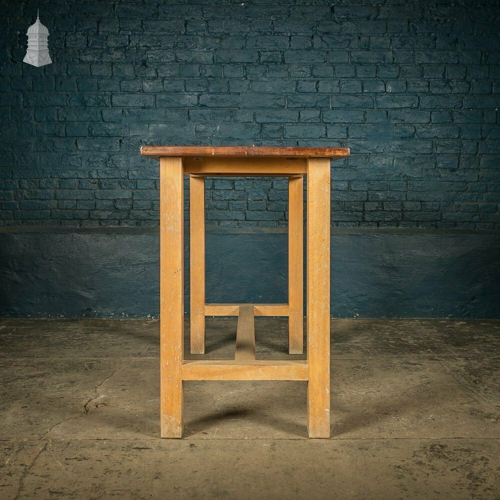 photo vinterior School Workbench Table, Mid Century Beech And Iroko Science Laboratory