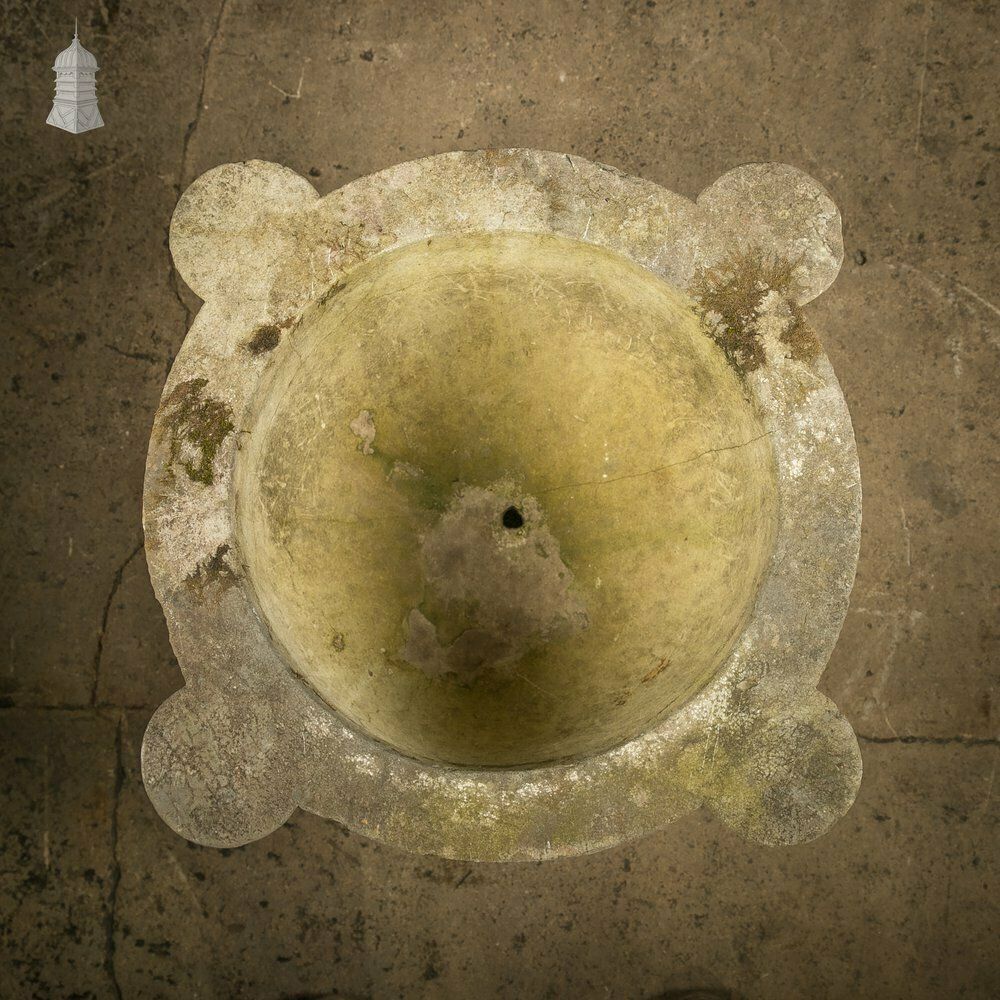 Stone Mortar, Large Floor Standing Medieval Vessel photo Garden Decor