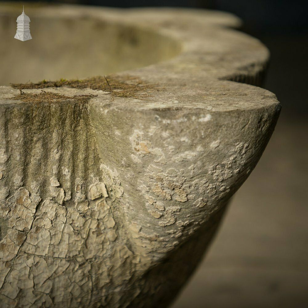 Stone Mortar, Large Floor Standing Medieval Vessel photo vintage