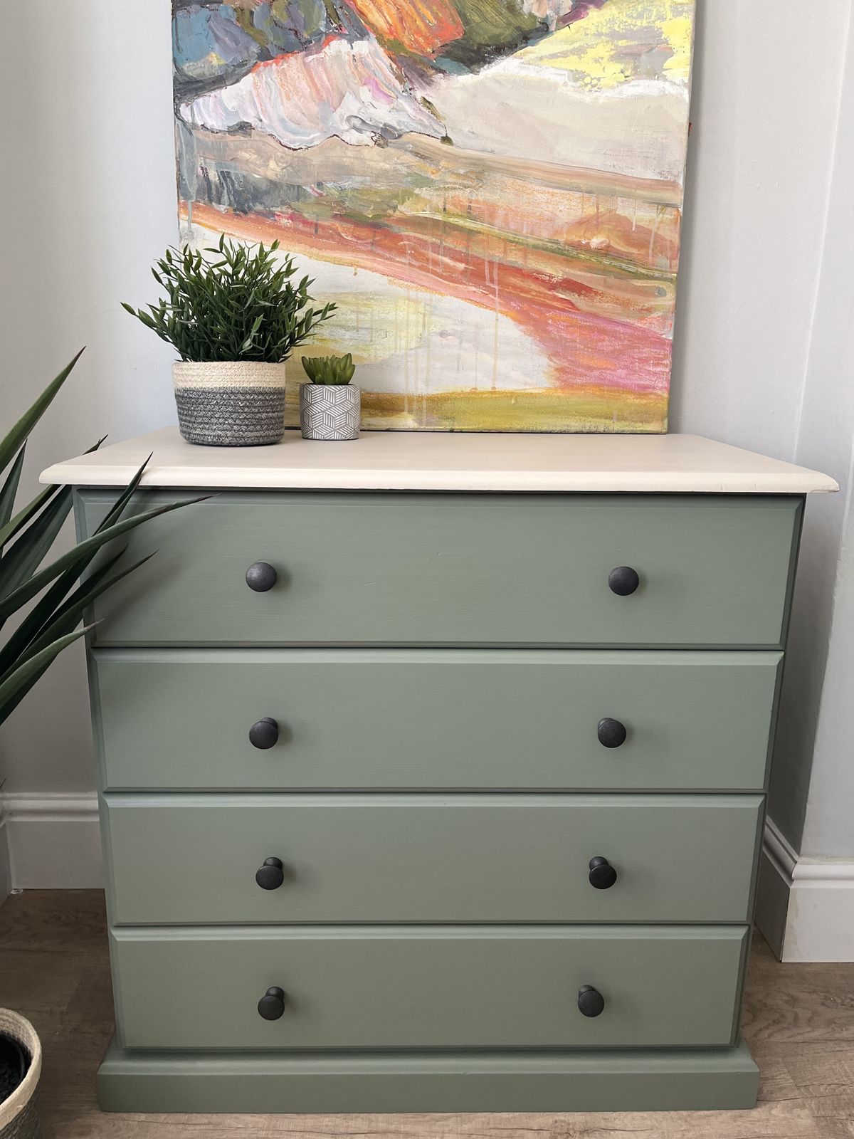 Solid Wood Painted Chest Of Drawers photo for sale