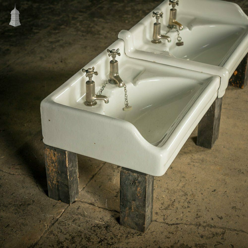 Interlocking Wash Basins, His And Hers Deco Sinks, Pair photo for sale