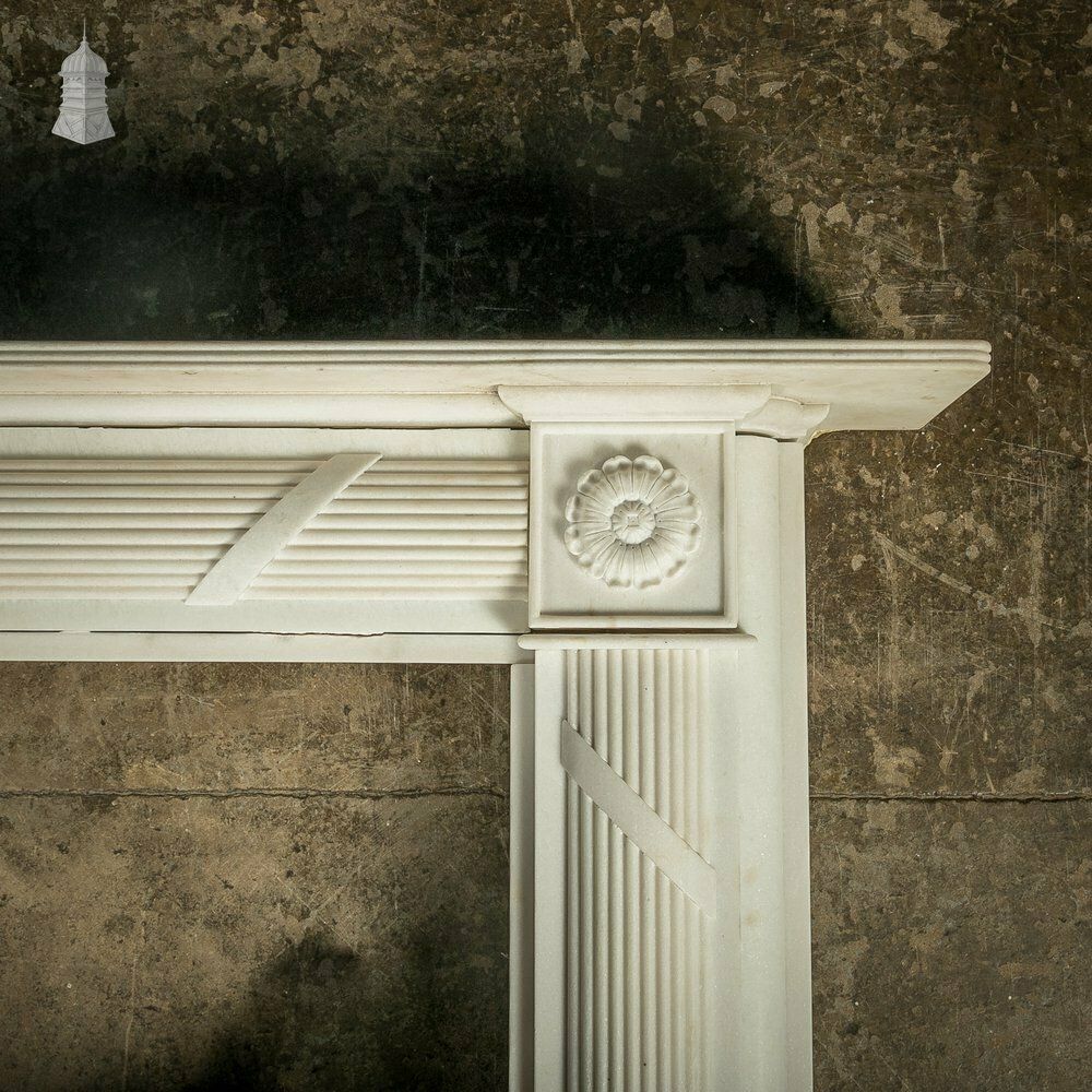 White Marble Fireplace Of Roman Ornate Design photo buy