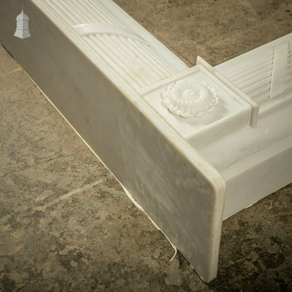 Home Fixtures White Marble Fireplace Of Roman Ornate Design photo