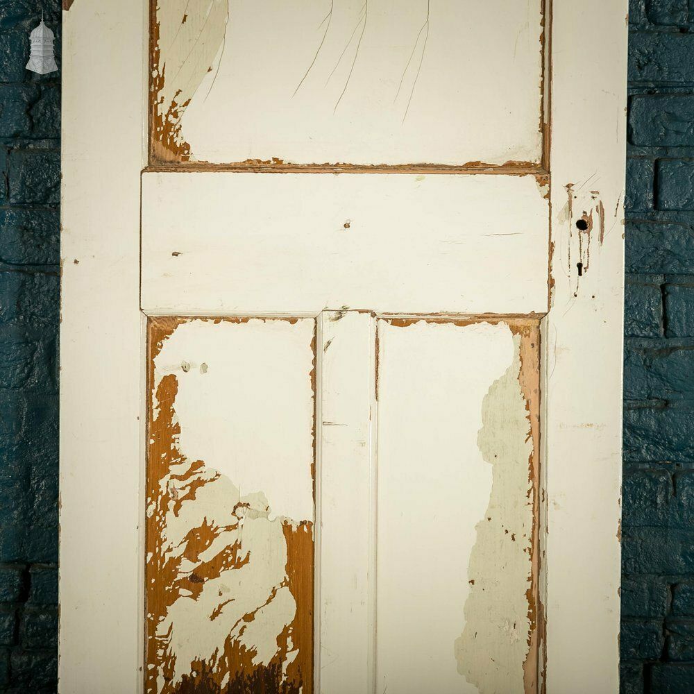 photo for sale Pine Panelled Door, 3 Panel White Painted
