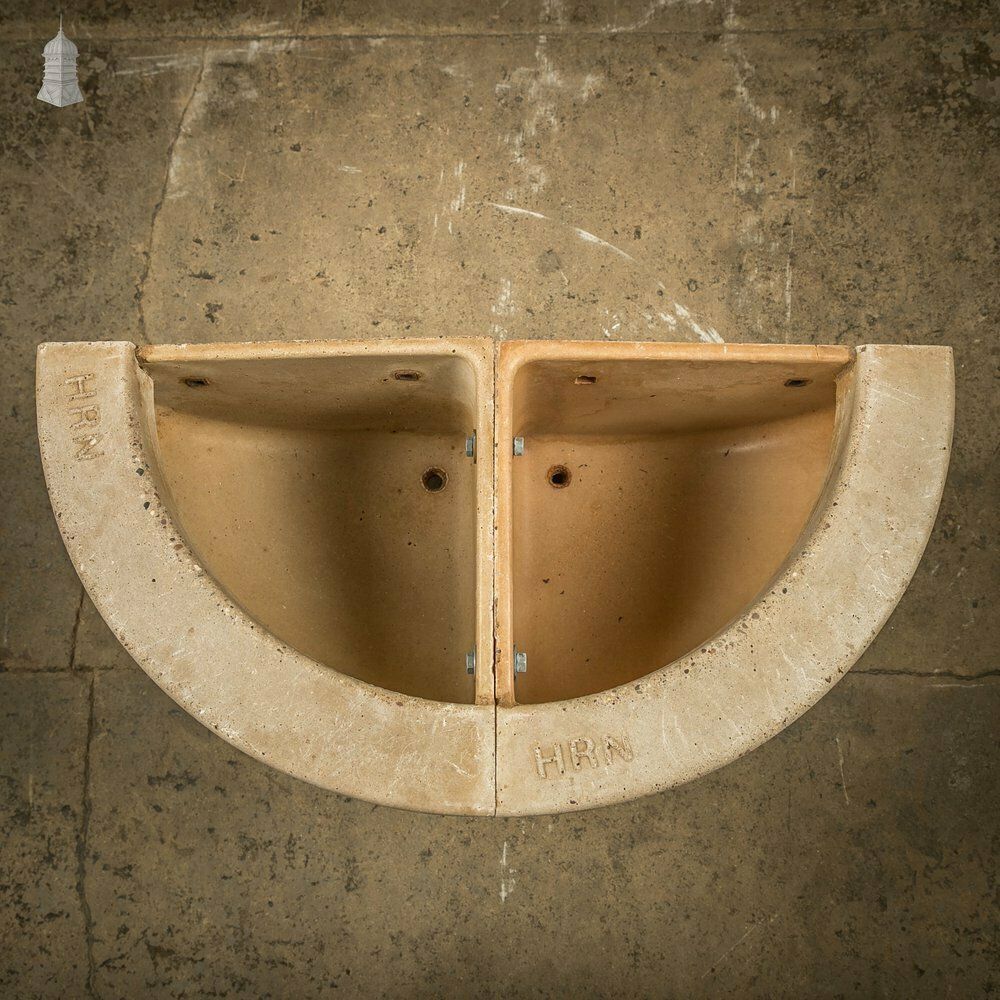 Concrete Corner Mangers, Pair Of Trough Feeders Reclaimed From St Johns Barracks, London. Joined Together To Create A Semi Circle Planter photo Home Decor
