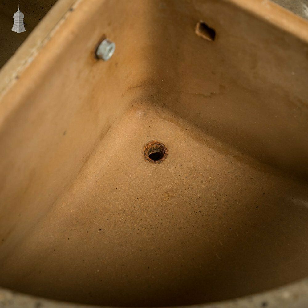 Concrete Corner Mangers, Pair Of Trough Feeders Reclaimed From St Johns Barracks, London. Joined Together To Create A Semi Circle Planter photo vintage