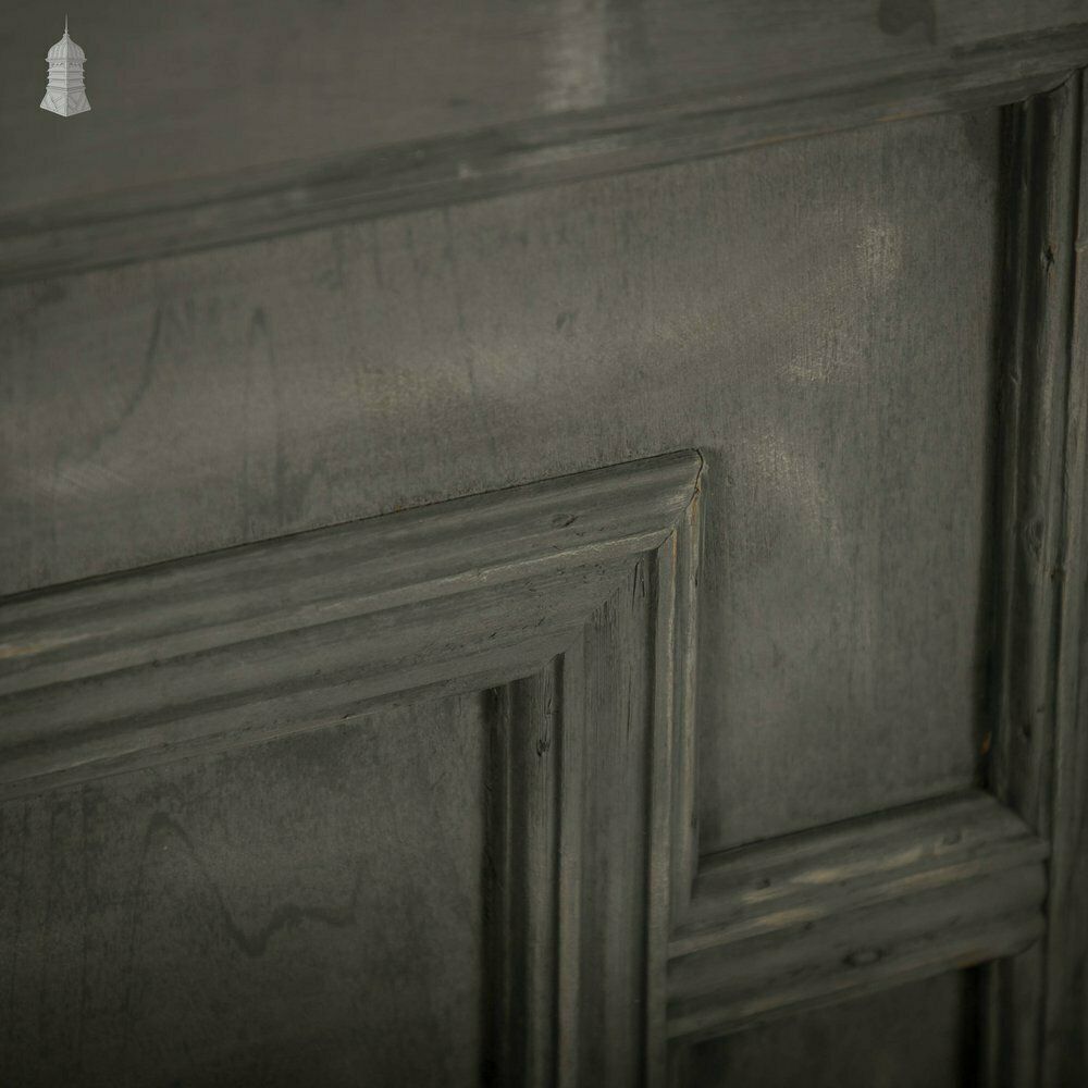 photo furniture Pine Door With Window, Victorian With Moldings And Grey Painted Finish