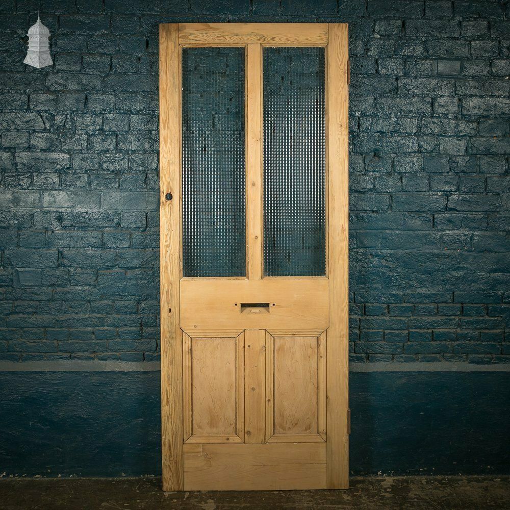 Glazed Pine Door, 4 Panels, 2 With Textured Glazing photo 312.0