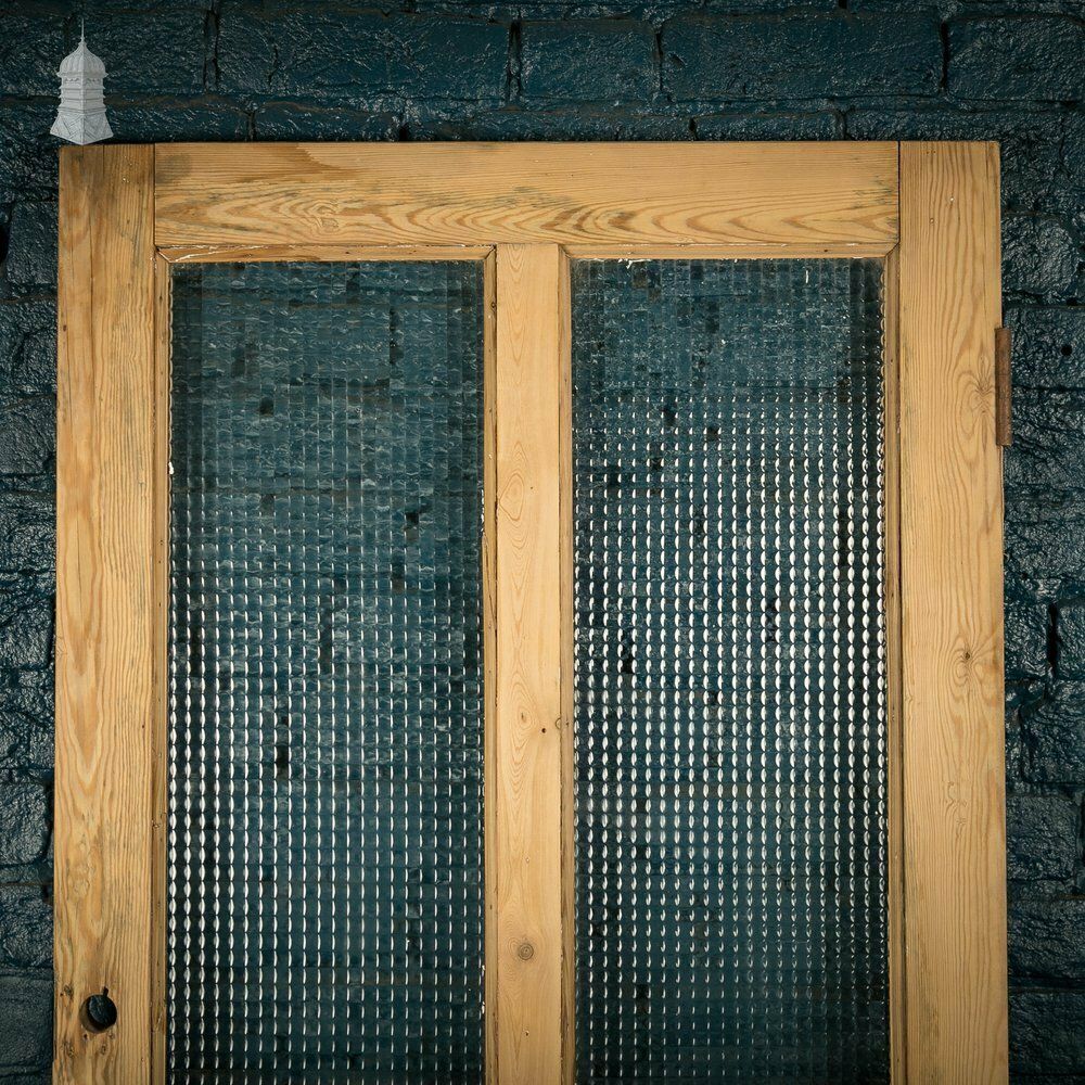 Glazed Pine Door, 4 Panels, 2 With Textured Glazing photo vinterior