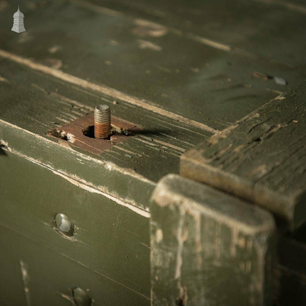 Military Shipping Crates, Pair Of Green Painted Wooden Aircraft Part Shipping Boxes Reclaimed From A Norfolk Raf Base photo 690.0