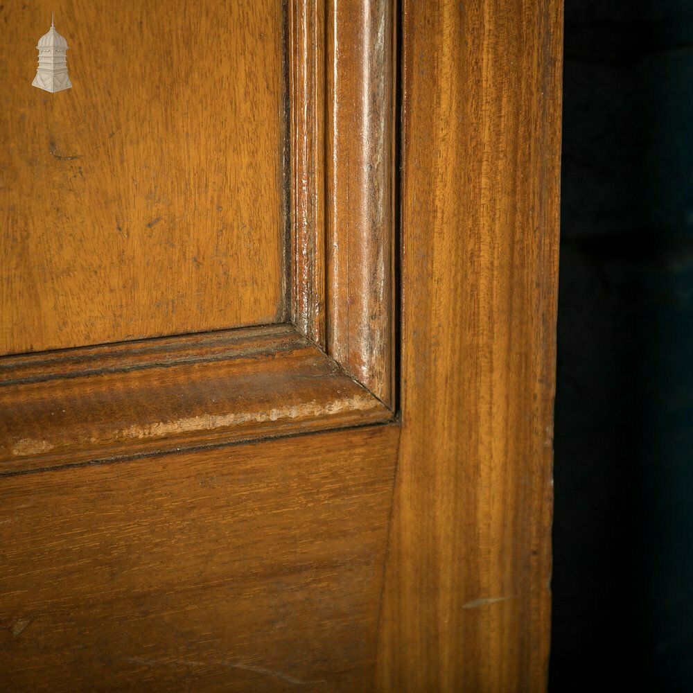 Mahogany Paneled Doors, Set Of 3 19th C Hardwood, Gunstock, 4 Panel Doors photo for sale