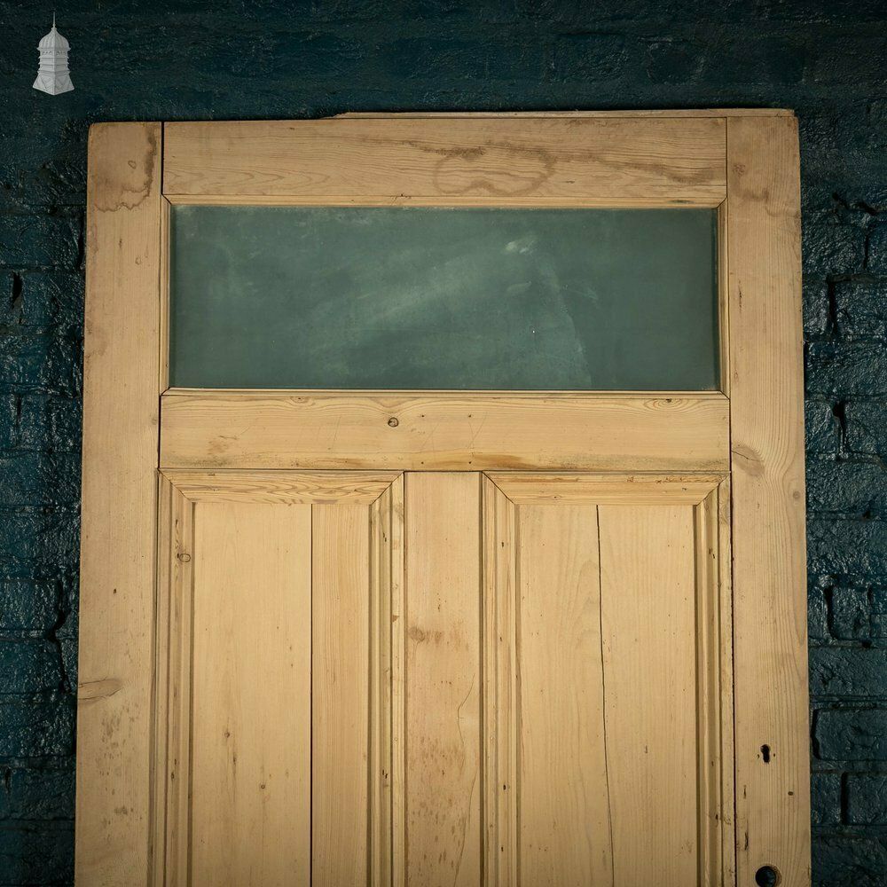 Glazed Pine Door, Moulded Panelled Door With Glazed Top Panel photo furniture