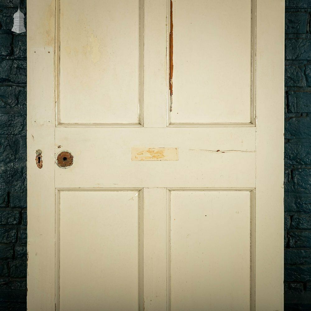 Home Fixtures Pine Panelled Door, 4 Panel White Painted photo