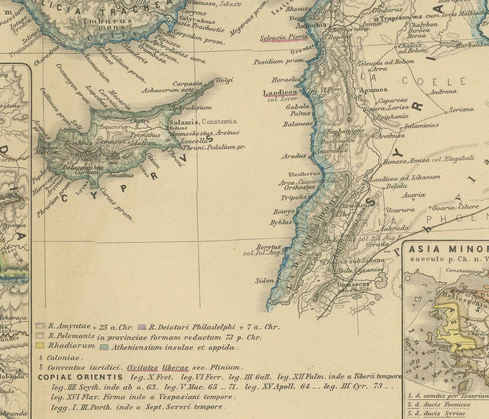 Asia Minor And Provinces: A Roman Empire Map From Spruner Menke Atlas, 1880 photo for sale