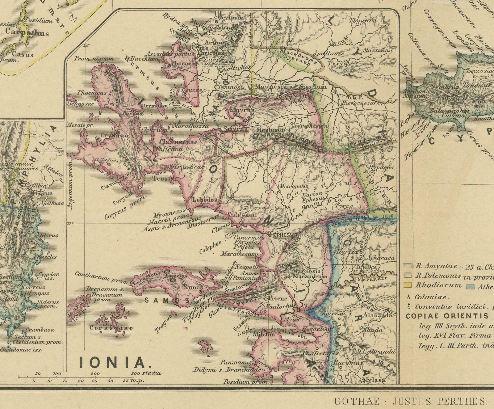 Asia Minor And Provinces: A Roman Empire Map From Spruner Menke Atlas, 1880 photo Art
