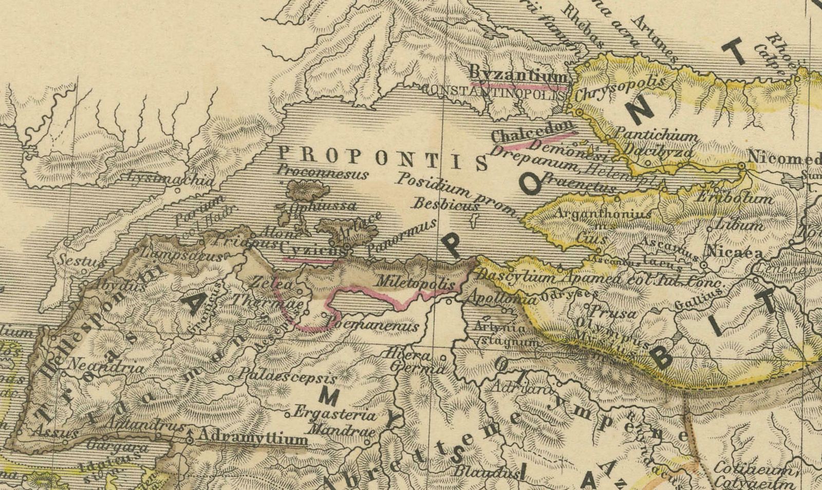 Asia Minor And Provinces: A Roman Empire Map From Spruner Menke Atlas, 1880 photo buy