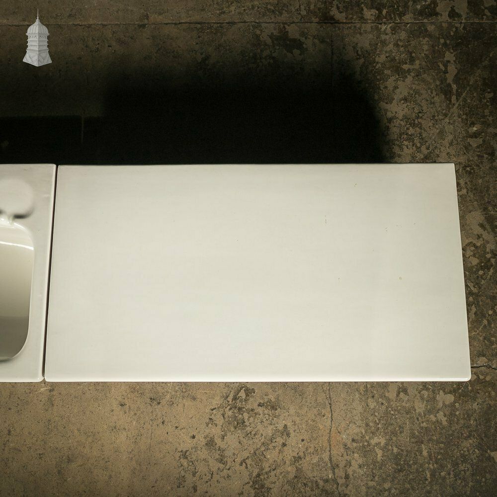 photo for sale Sink And Drainers Rare Complete Mid Century Three Piece Sanitary Sink Setup With Original Left And Right Ceramic Side Stations