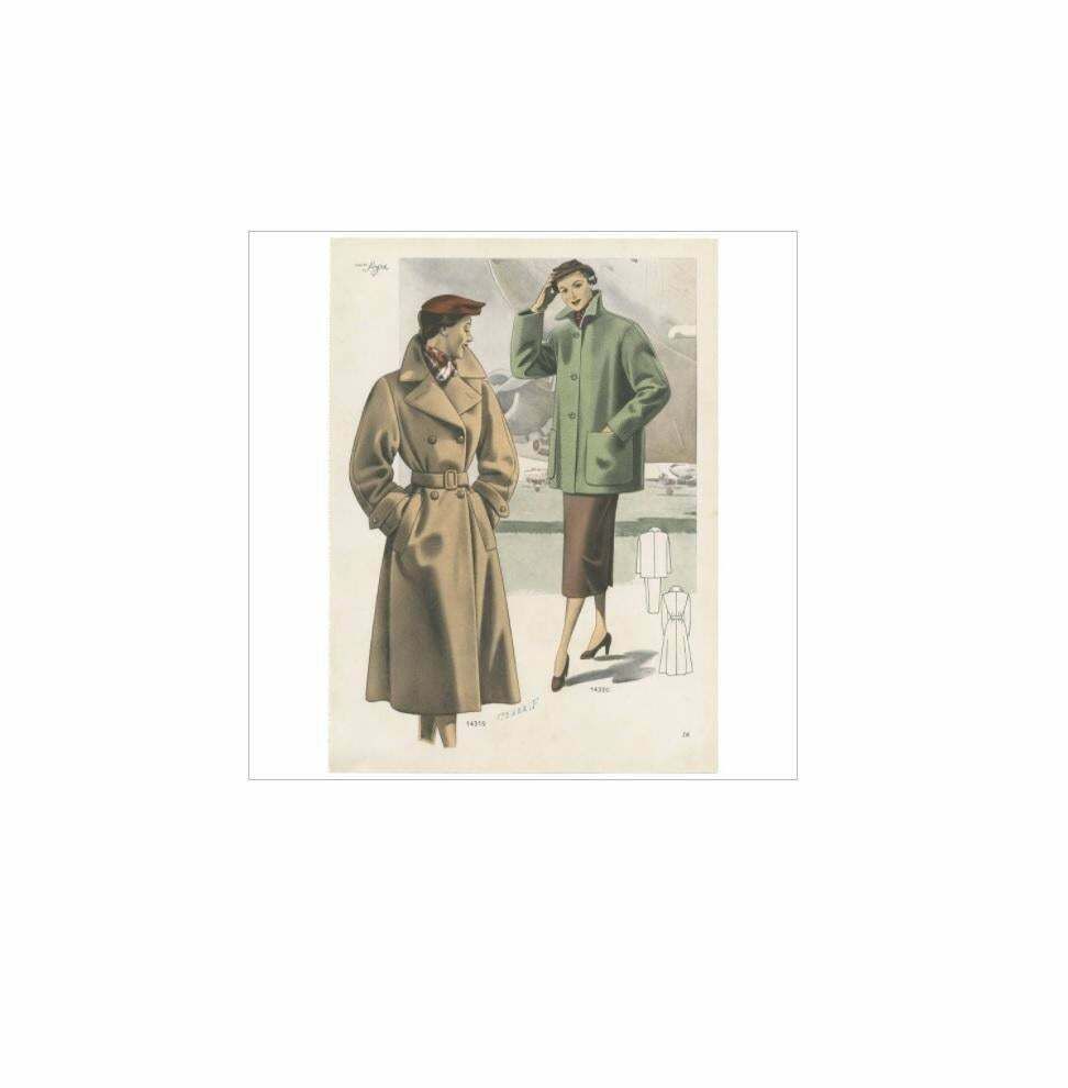 Vintage Fashion Print 'Pl.14319' Published In Ladies Styles, 1952 photo furniture