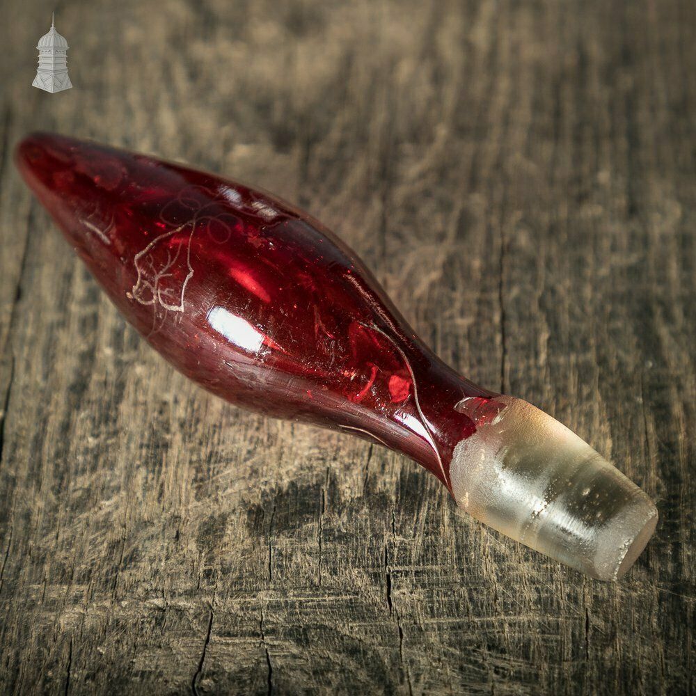 Bohemian Ruby Decanters, Etched Flashed Ruby Red Glass Decorated With Grapes And Vines, 19th C photo buy