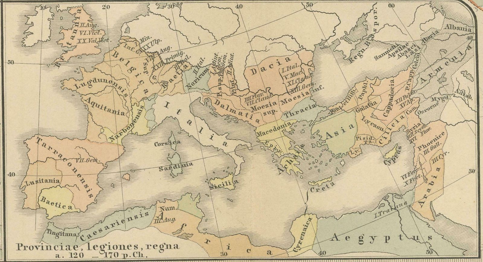 Imperium Romanum: A Detailed Map Of The Roman Empire In Its Zenith, 1880 photo vinterior