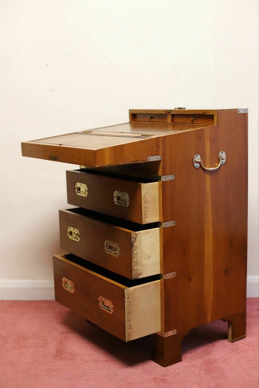 photo buy Beautiful Yew And Brass Military Secretary Campaign Chest