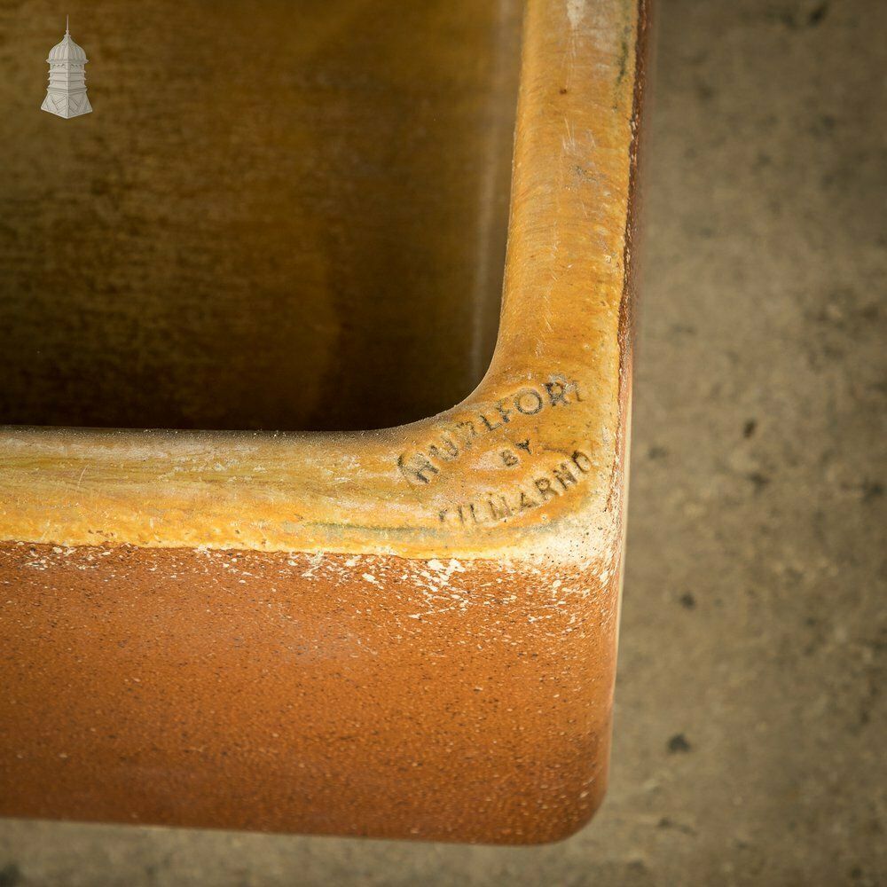 Trough Sink Planter, Worn Salt Glaze, Stamped ‘Hurlford By Kilmarnock’ photo vinterior