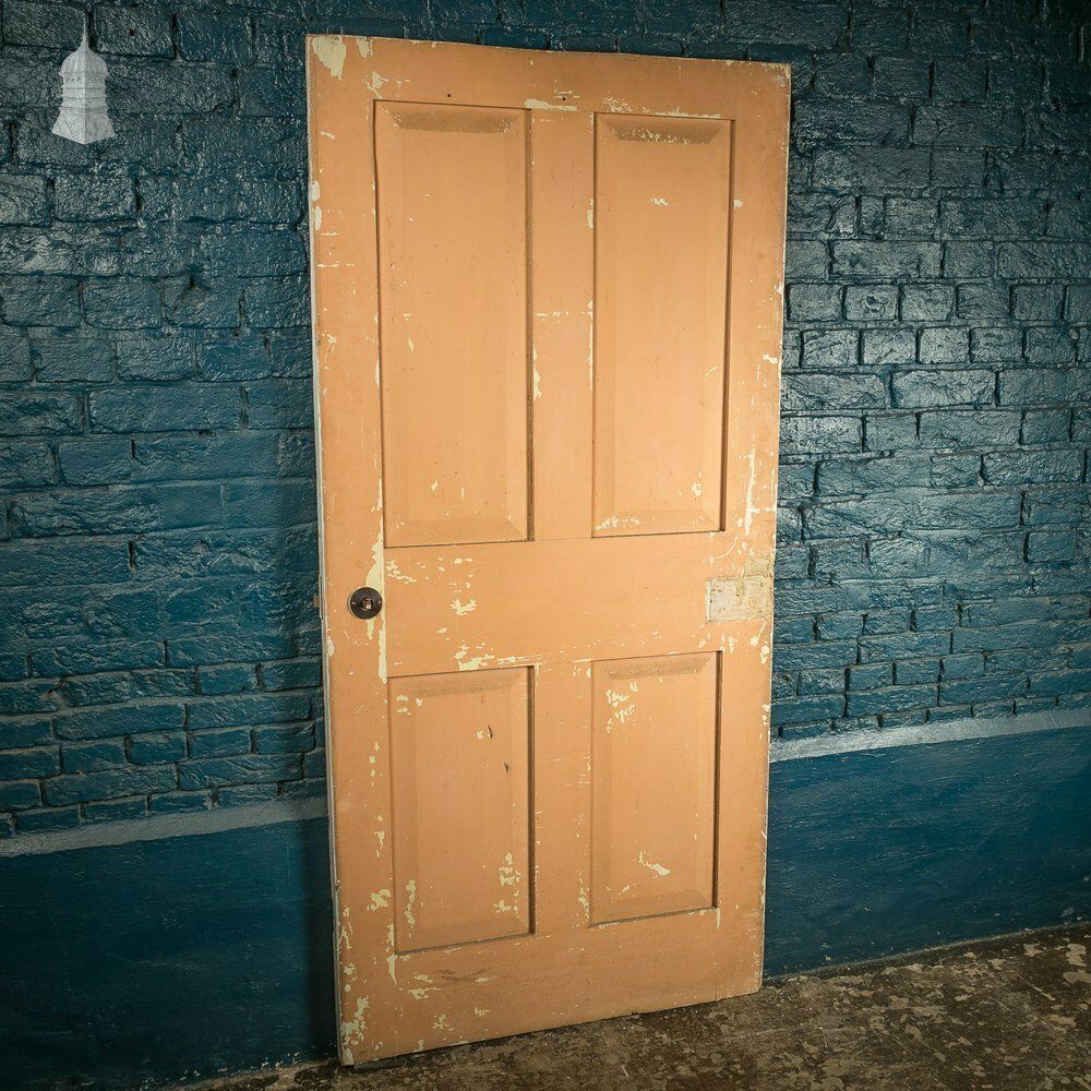 4 Panel Door, Blue And Ped Painted Victorian Internal Door photo 300.0