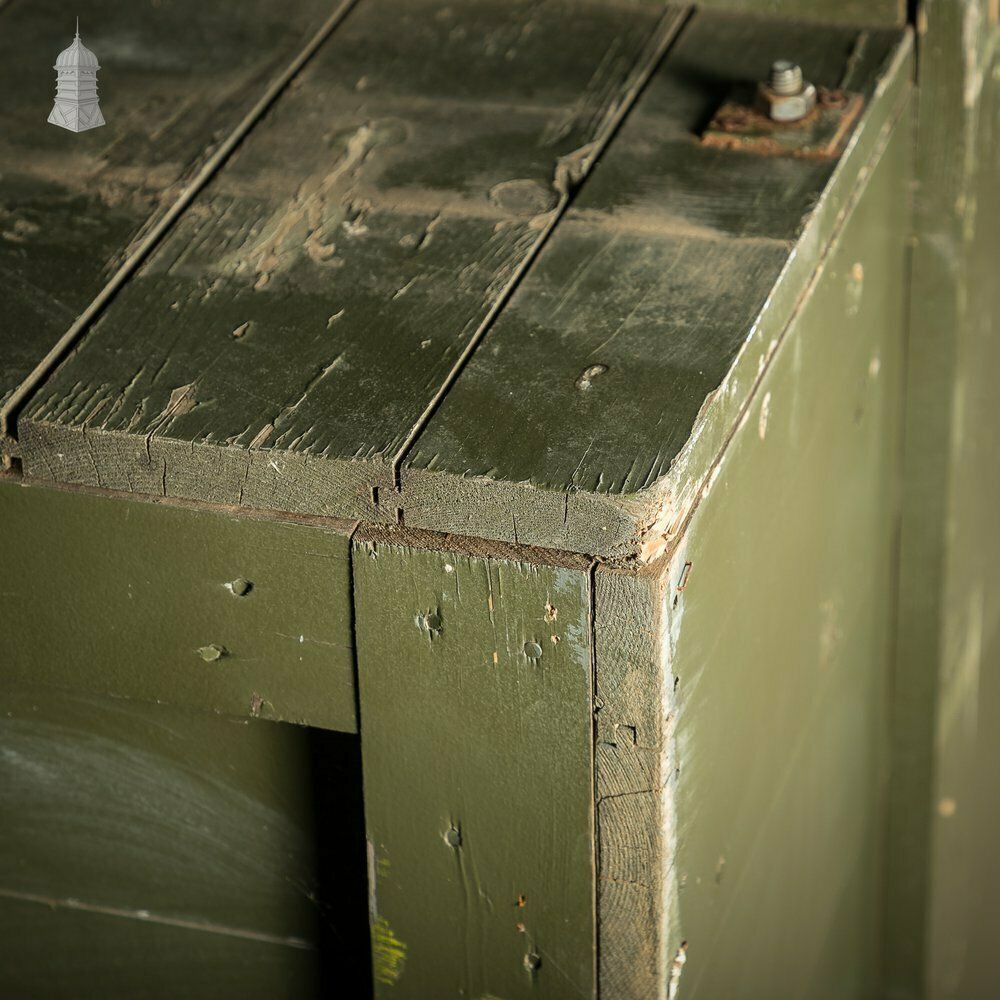 Large Green Painted Aircraft Parts Shipping Crate Reclaimed From A Norfolk Raf Base photo vinterior