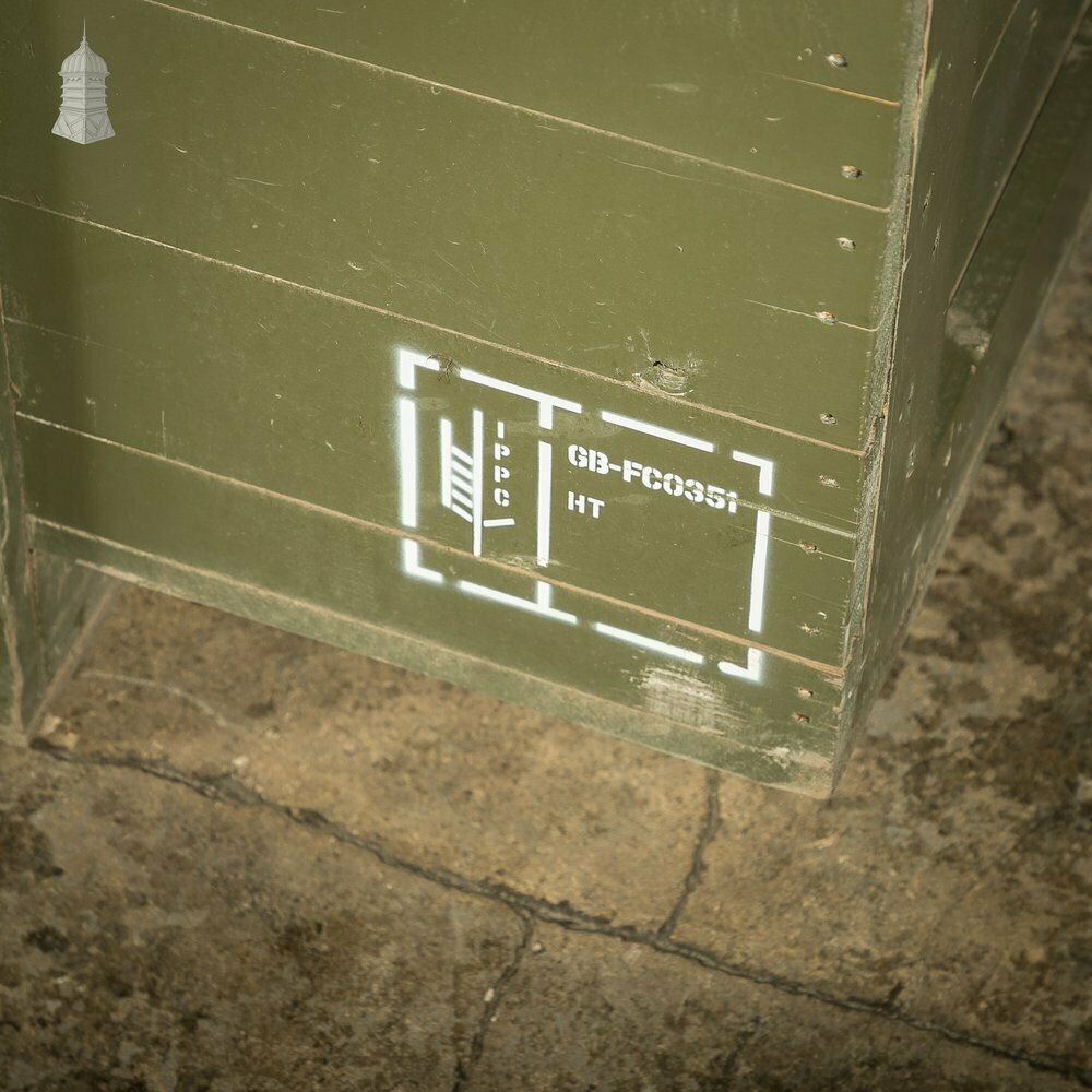 Large Green Painted Aircraft Parts Shipping Crate Reclaimed From A Norfolk Raf Base photo vintage