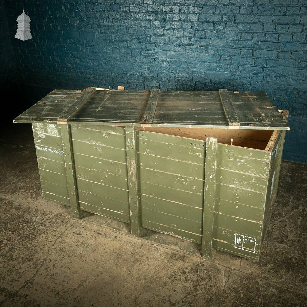 photo for sale Large Green Painted Aircraft Parts Shipping Crate Reclaimed From A Norfolk Raf Base