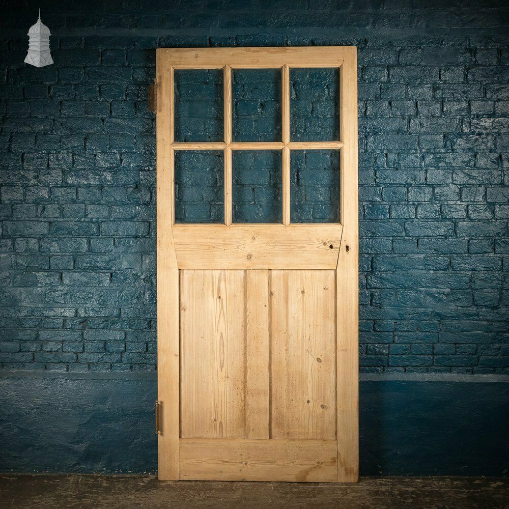 Half Glazed Door, Victorian Paneled Pine
