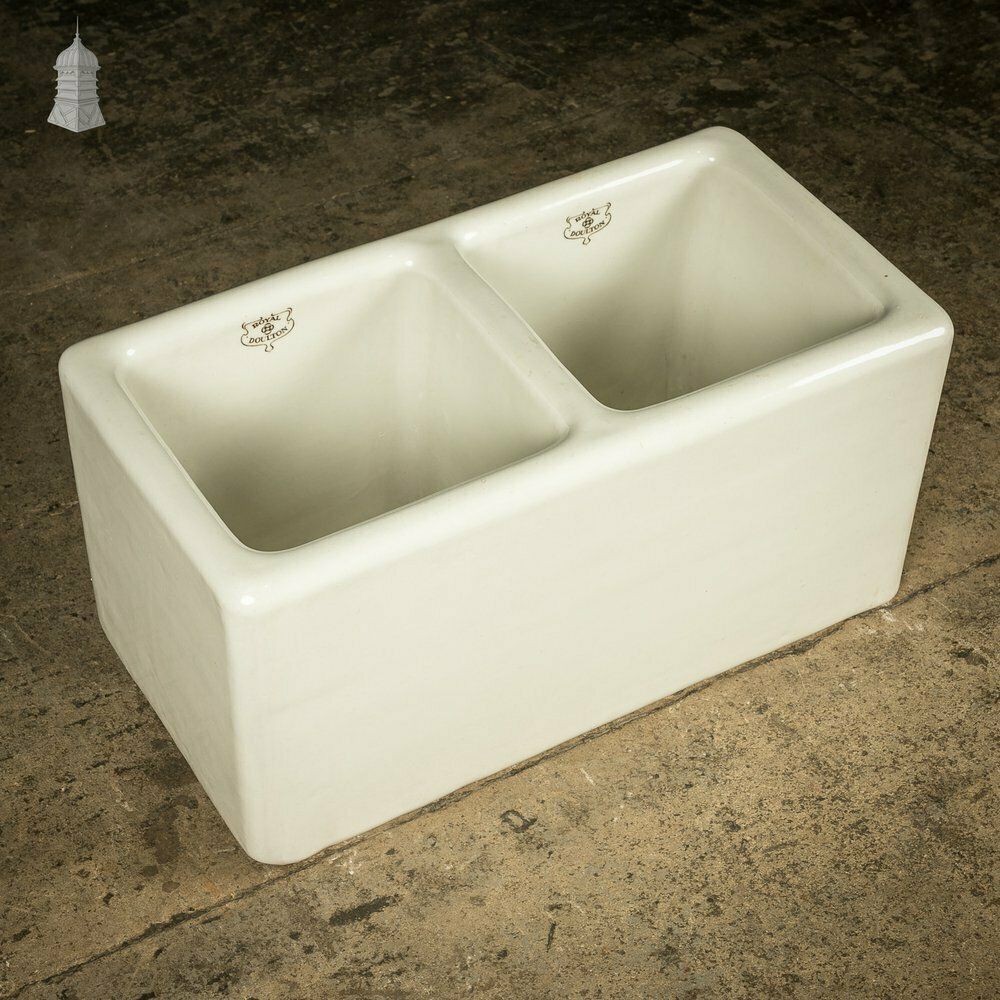 19th C Royal Doulton Double Laundry Sink photo furniture