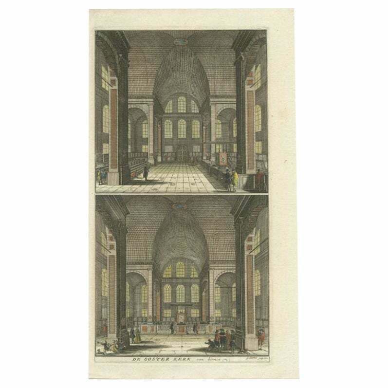 Antique Print Of The 'Oosterkerk' By Goeree, 1765