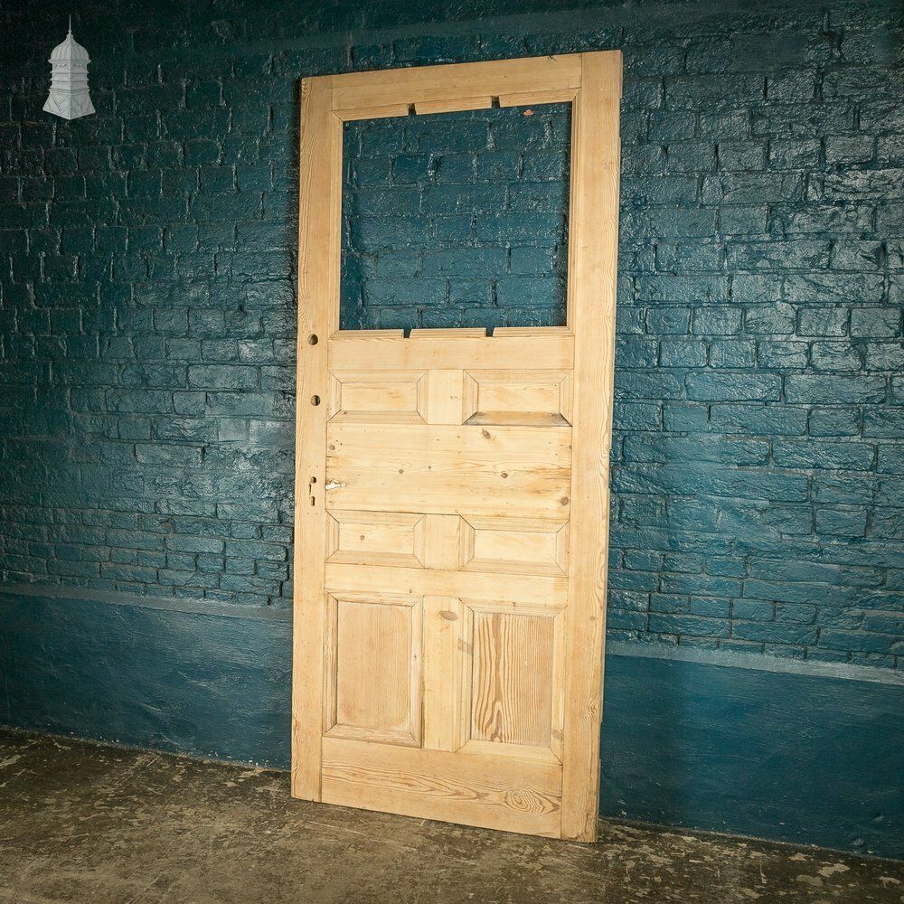 Internal Paneled Door, Pine Unglazed photo vintage