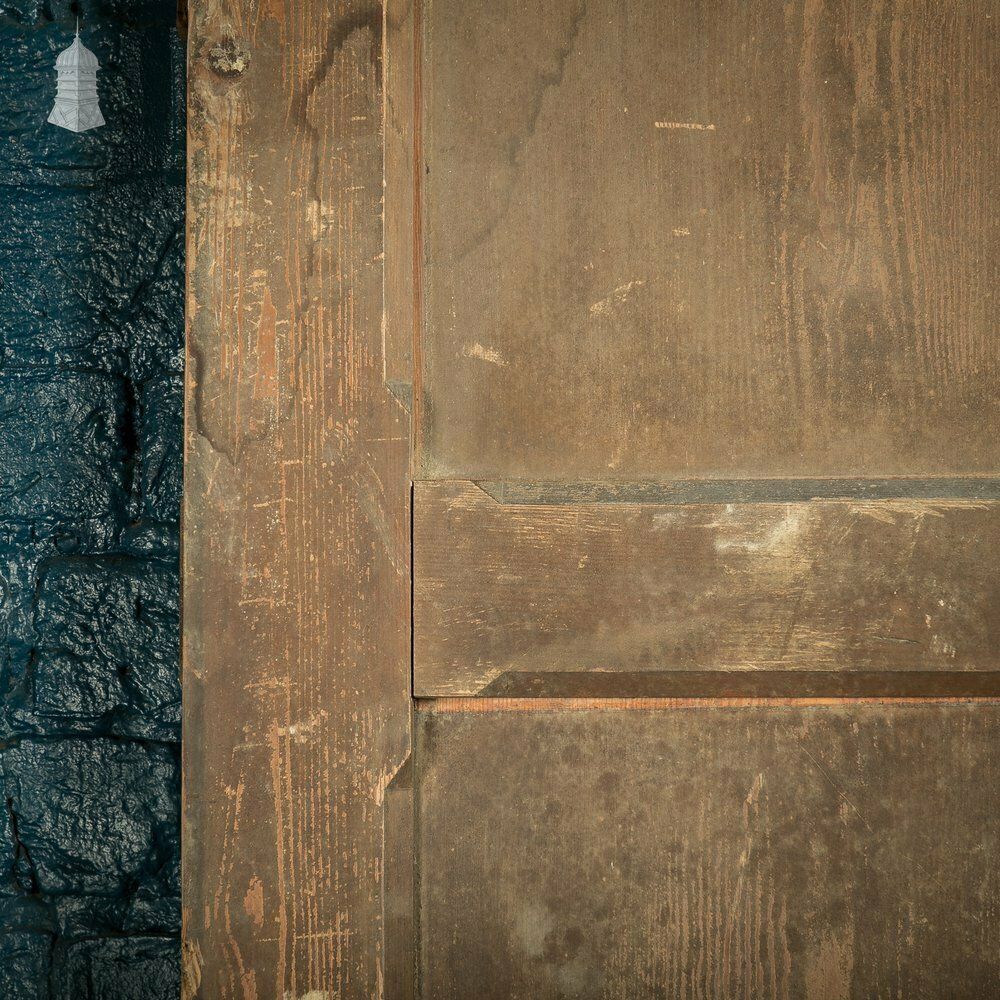 photo for sale Narrow Paneled Door, 19th C Pine With Stop Chamfer Detail